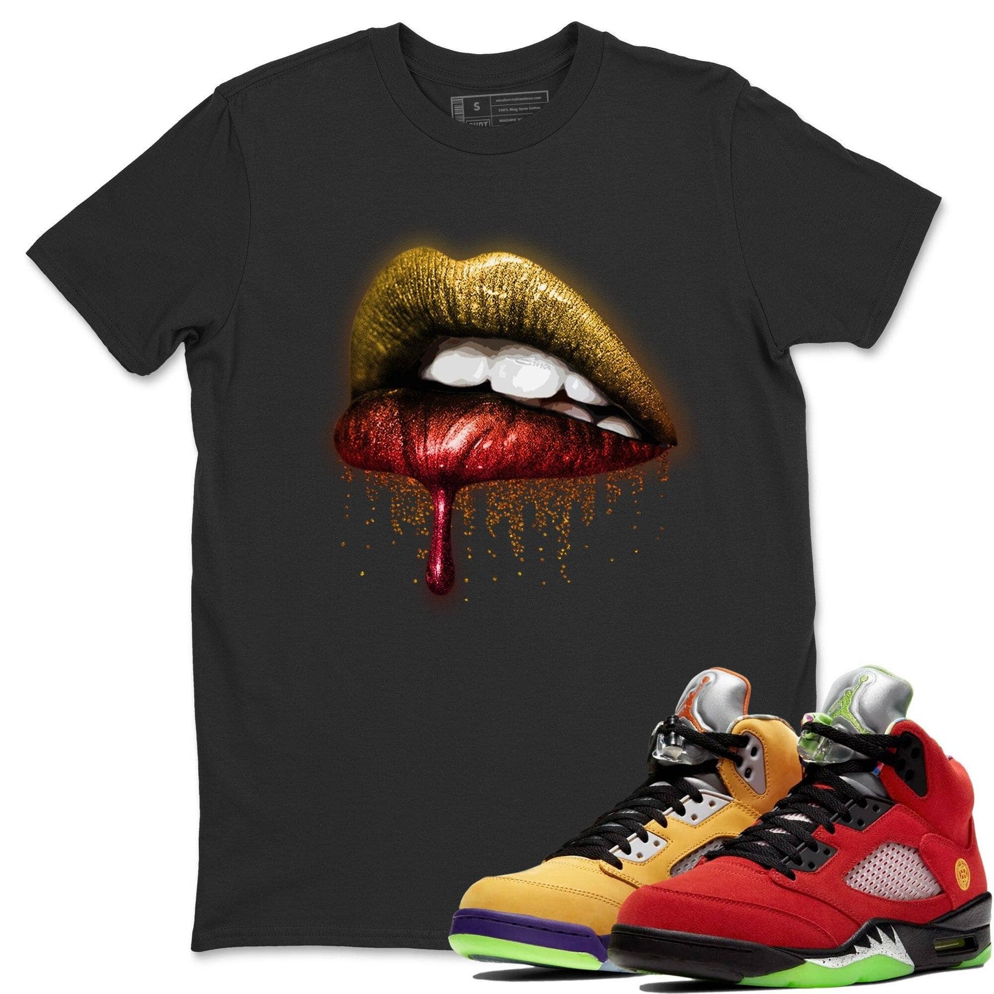 Jordan 5 What The Sneaker Match Tees Dripping Lips Sneaker Tees Jordan 5 What The Sneaker Release Tees Unisex Shirts