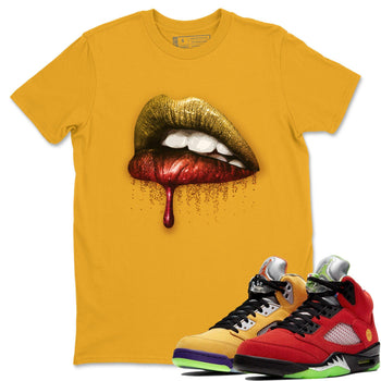 Jordan 5 What The Sneaker Match Tees Dripping Lips Sneaker Tees Jordan 5 What The Sneaker Release Tees Unisex Shirts