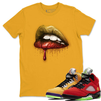 Jordan 5 What The Sneaker Match Tees Dripping Lips Sneaker Tees Jordan 5 What The Sneaker Release Tees Unisex Shirts