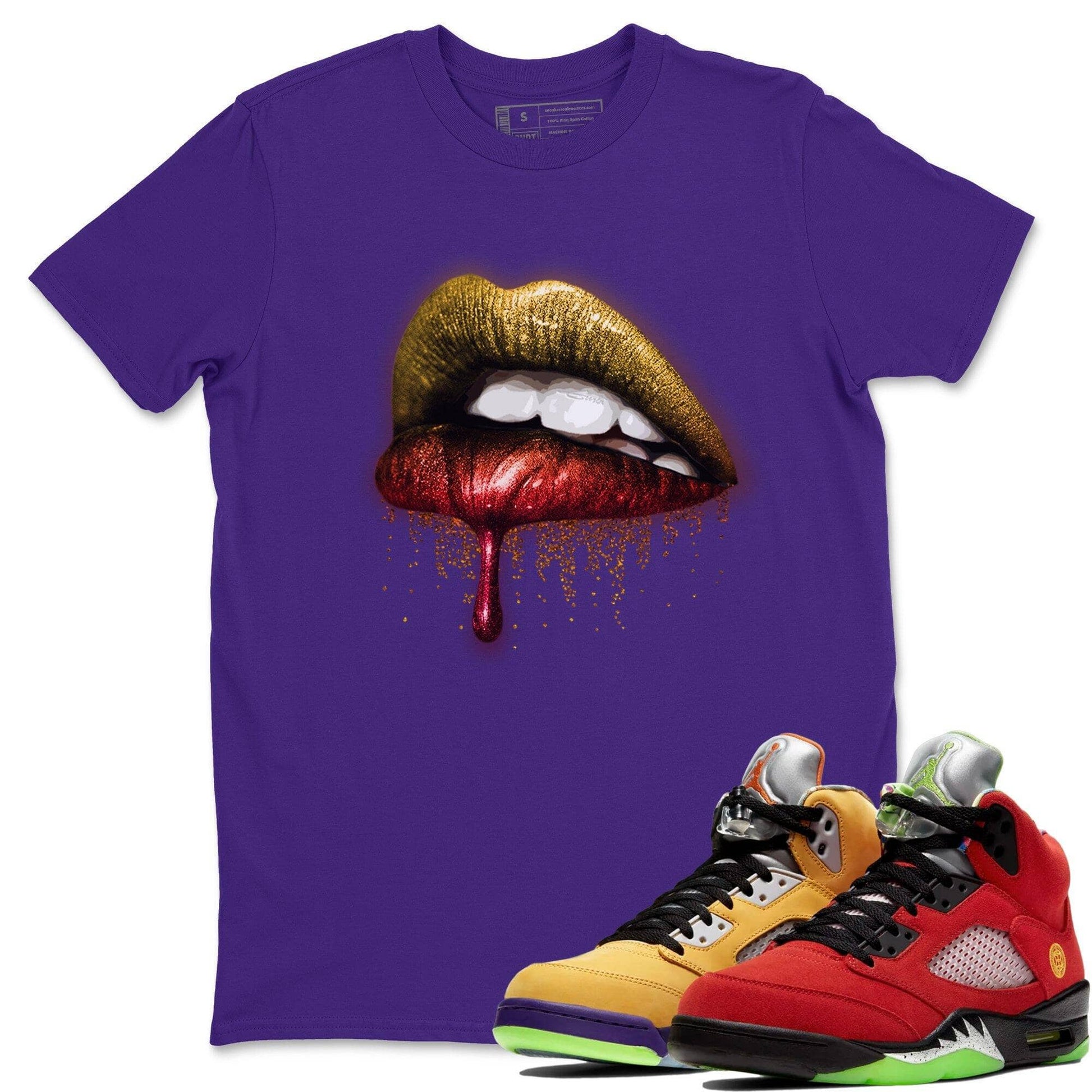 Jordan 5 What The Sneaker Match Tees Dripping Lips Sneaker Tees Jordan 5 What The Sneaker Release Tees Unisex Shirts