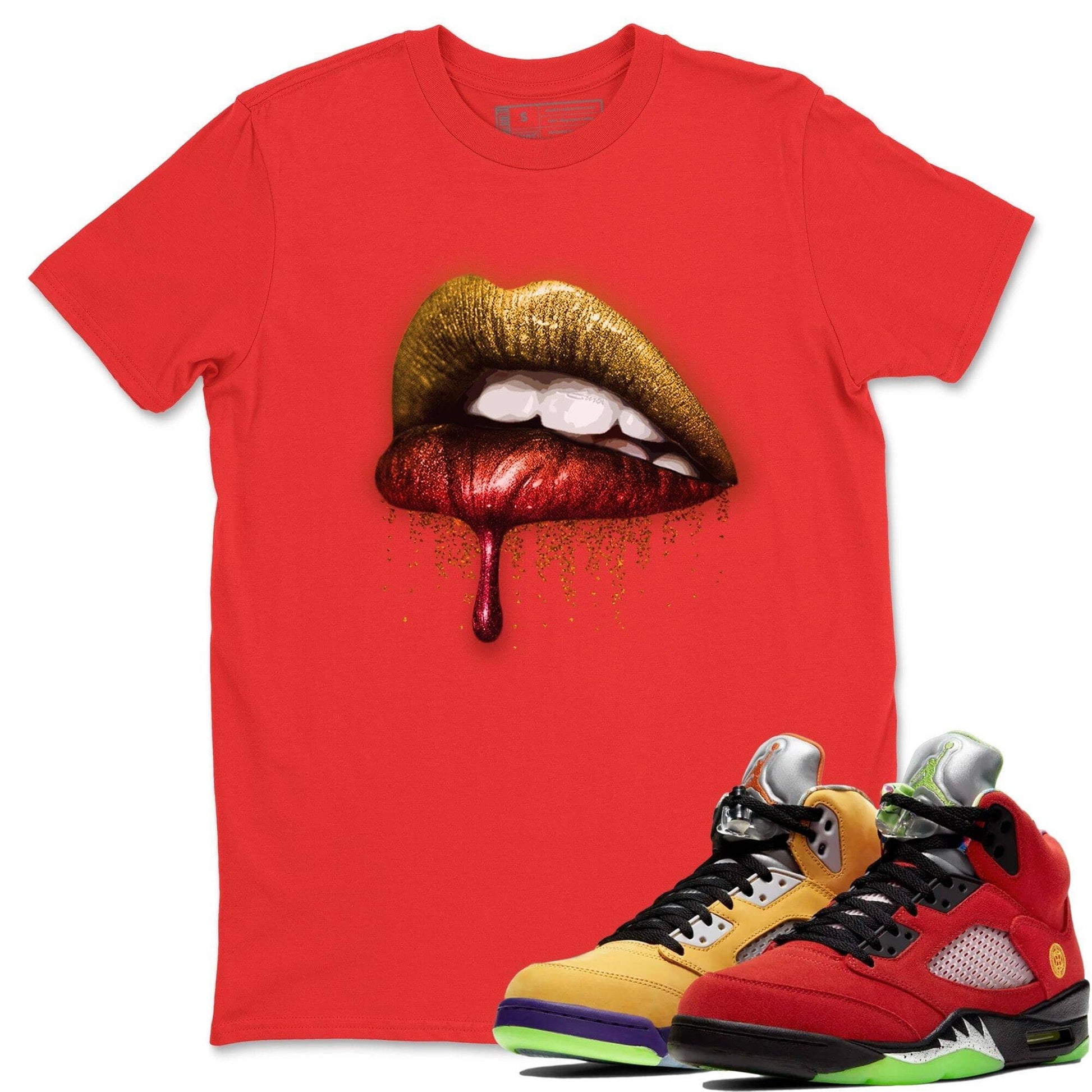 Jordan 5 What The Sneaker Match Tees Dripping Lips Sneaker Tees Jordan 5 What The Sneaker Release Tees Unisex Shirts