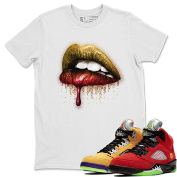 Jordan 5 What The Sneaker Match Tees Dripping Lips Sneaker Tees Jordan 5 What The Sneaker Release Tees Unisex Shirts