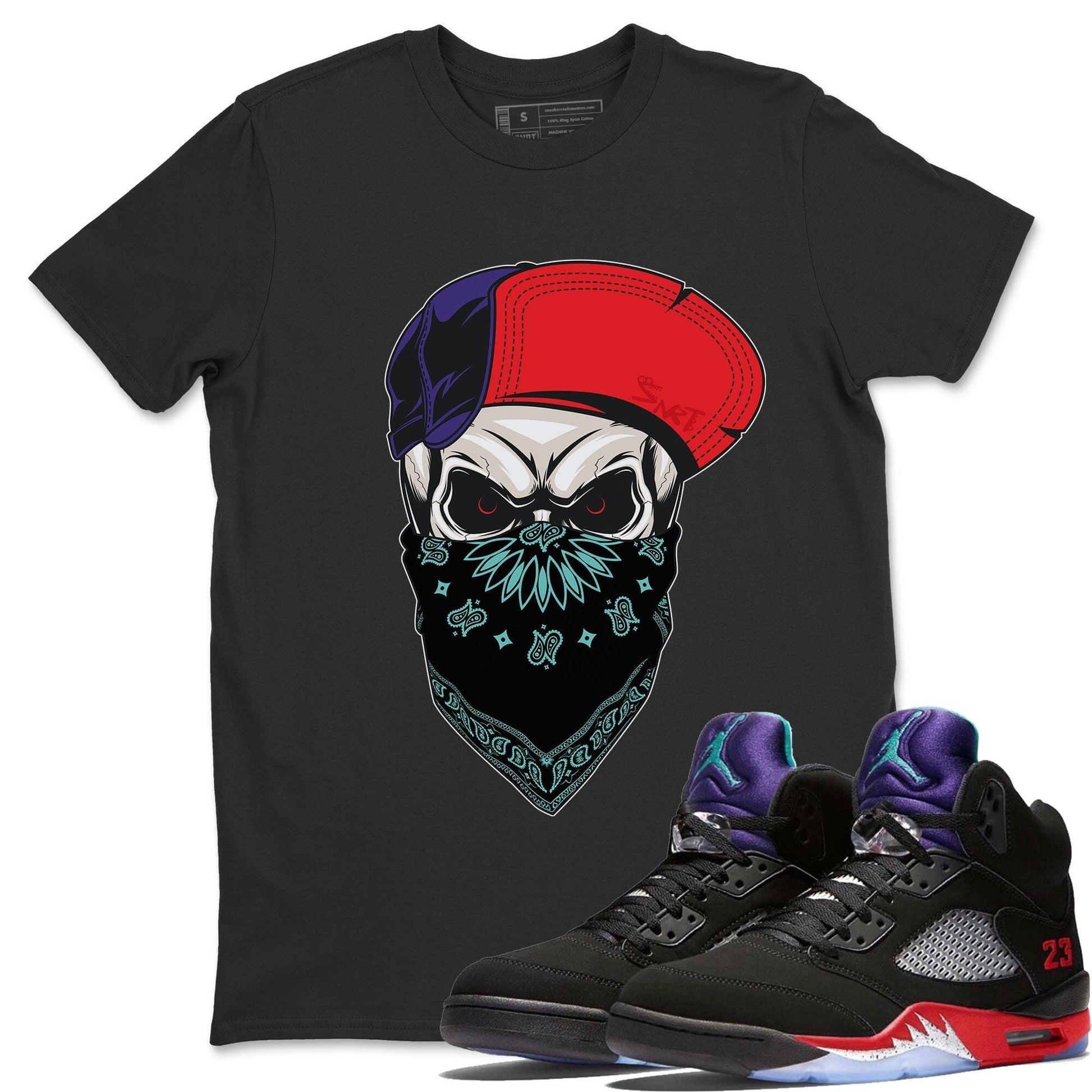 Jordan 5 Top 3 Sneaker Match Tees Skull Hat Mask Sneaker Tees Jordan 5 Top 3 Sneaker Release Tees Unisex Shirts