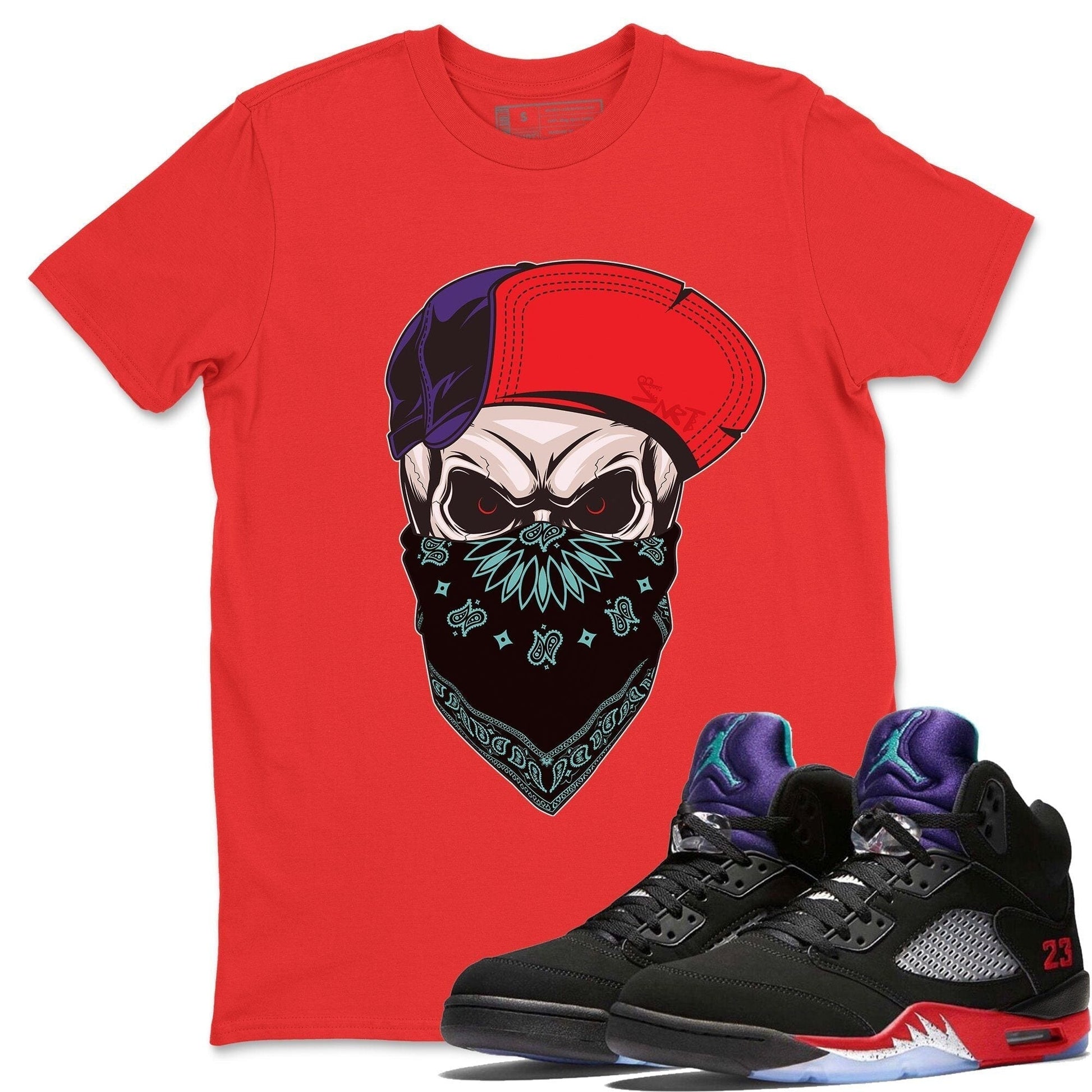 Jordan 5 Top 3 Sneaker Match Tees Skull Hat Mask Sneaker Tees Jordan 5 Top 3 Sneaker Release Tees Unisex Shirts