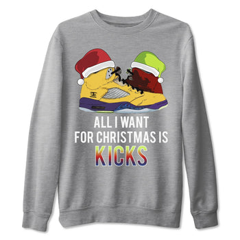 Jordan 5 What The Sneaker Match Tees All I Want For Christmas Is Kicks Sneaker Tees Jordan 5 What The Sneaker Release Tees Unisex Shirts