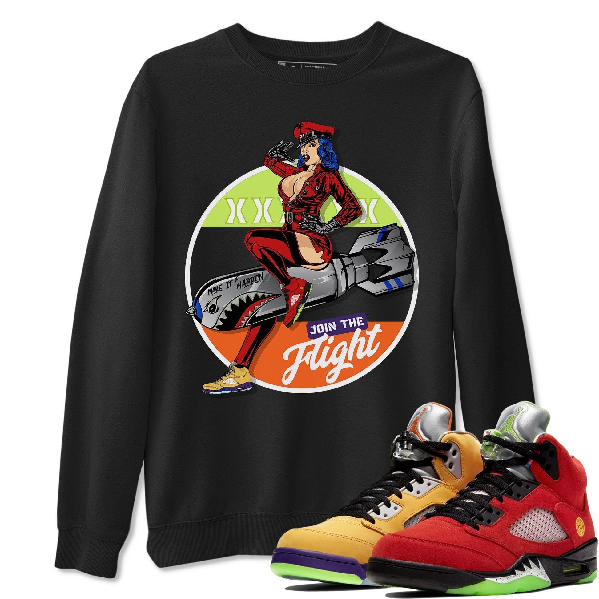 Jordan 5 What The Sneaker Match Tees Pin Up Girl Sneaker Tees Jordan 5 What The Sneaker Release Tees Unisex Shirts