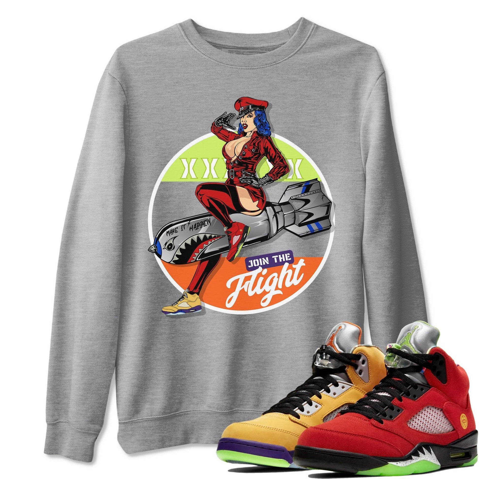 Jordan 5 What The Sneaker Match Tees Pin Up Girl Sneaker Tees Jordan 5 What The Sneaker Release Tees Unisex Shirts