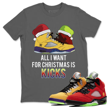 Jordan 5 What The Sneaker Match Tees All I Want For Christmas Is Kicks Sneaker Tees Jordan 5 What The Sneaker Release Tees Unisex Shirts