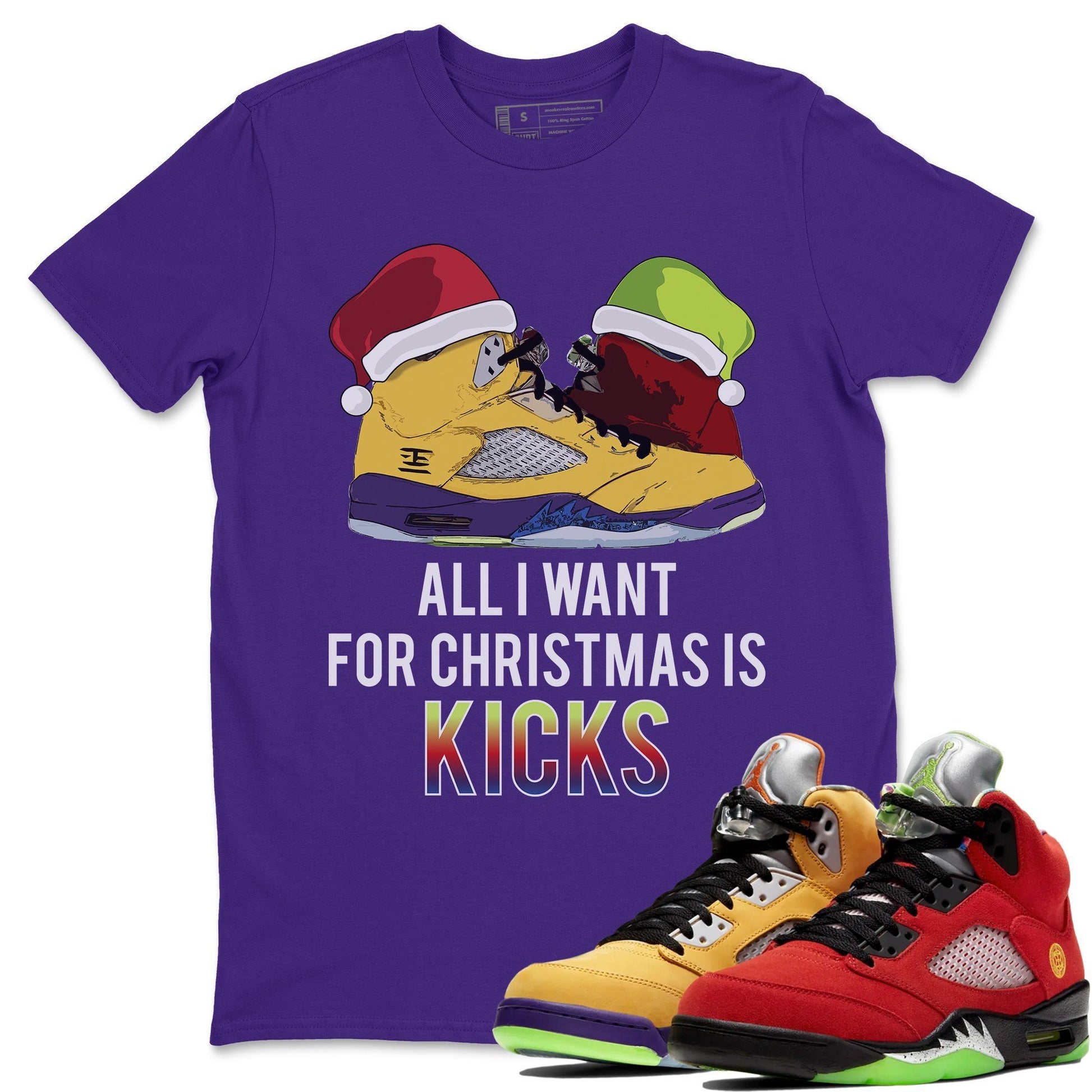 Jordan 5 What The Sneaker Match Tees All I Want For Christmas Is Kicks Sneaker Tees Jordan 5 What The Sneaker Release Tees Unisex Shirts