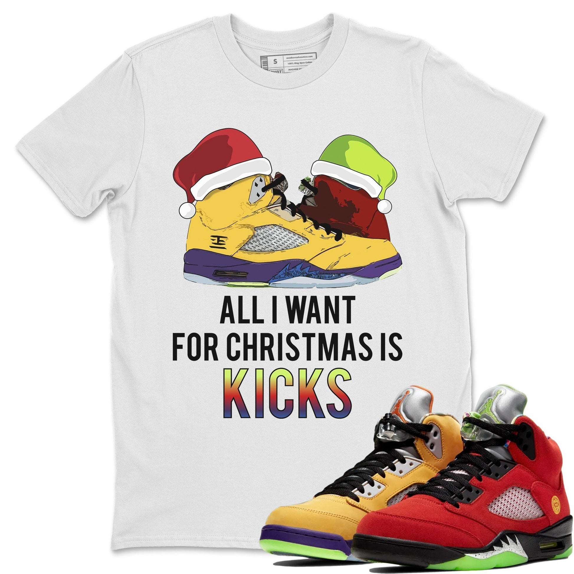 Jordan 5 What The Sneaker Match Tees All I Want For Christmas Is Kicks Sneaker Tees Jordan 5 What The Sneaker Release Tees Unisex Shirts
