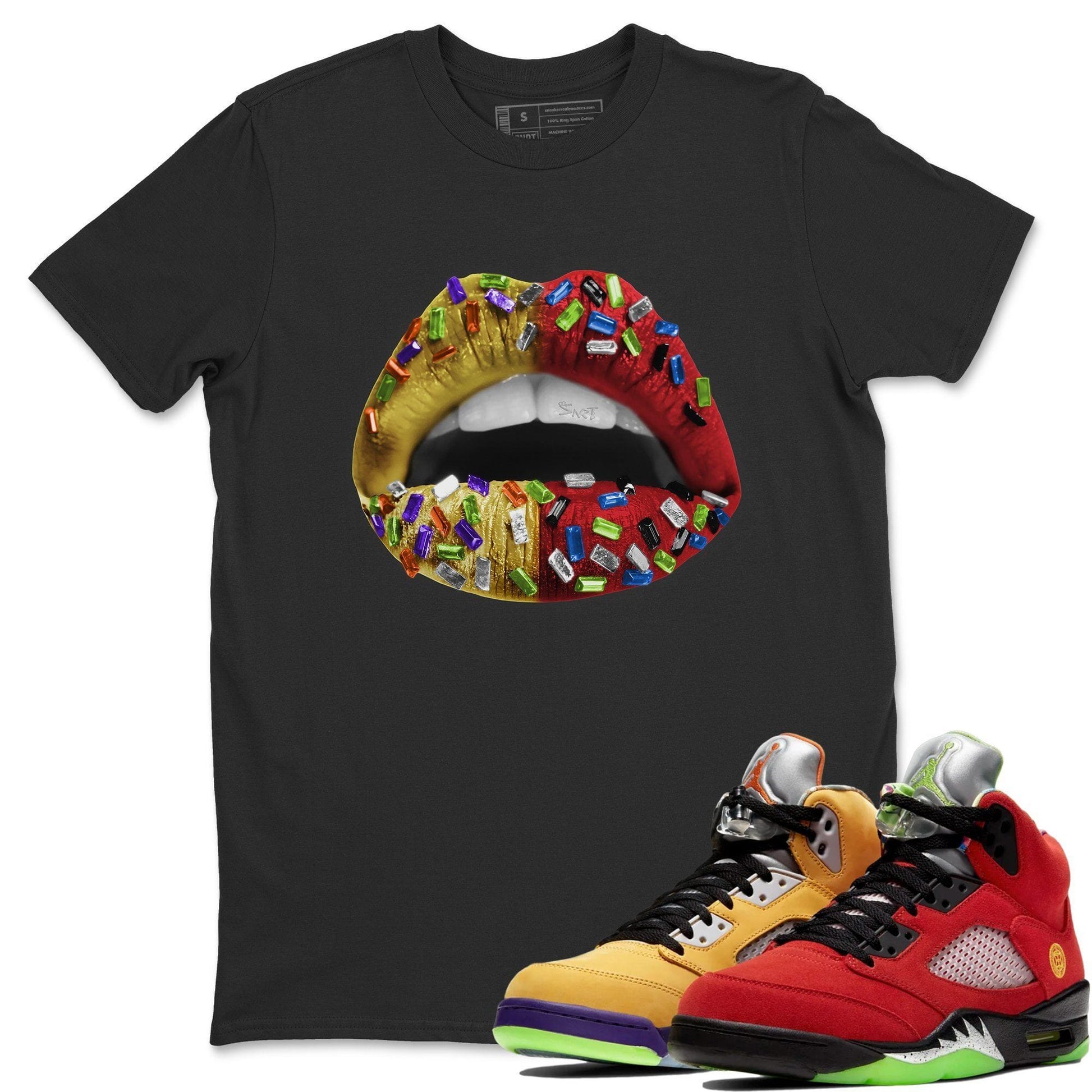 Jordan 5 What The Sneaker Match Tees Lips Jewel Sneaker Tees Jordan 5 What The Sneaker Release Tees Unisex Shirts