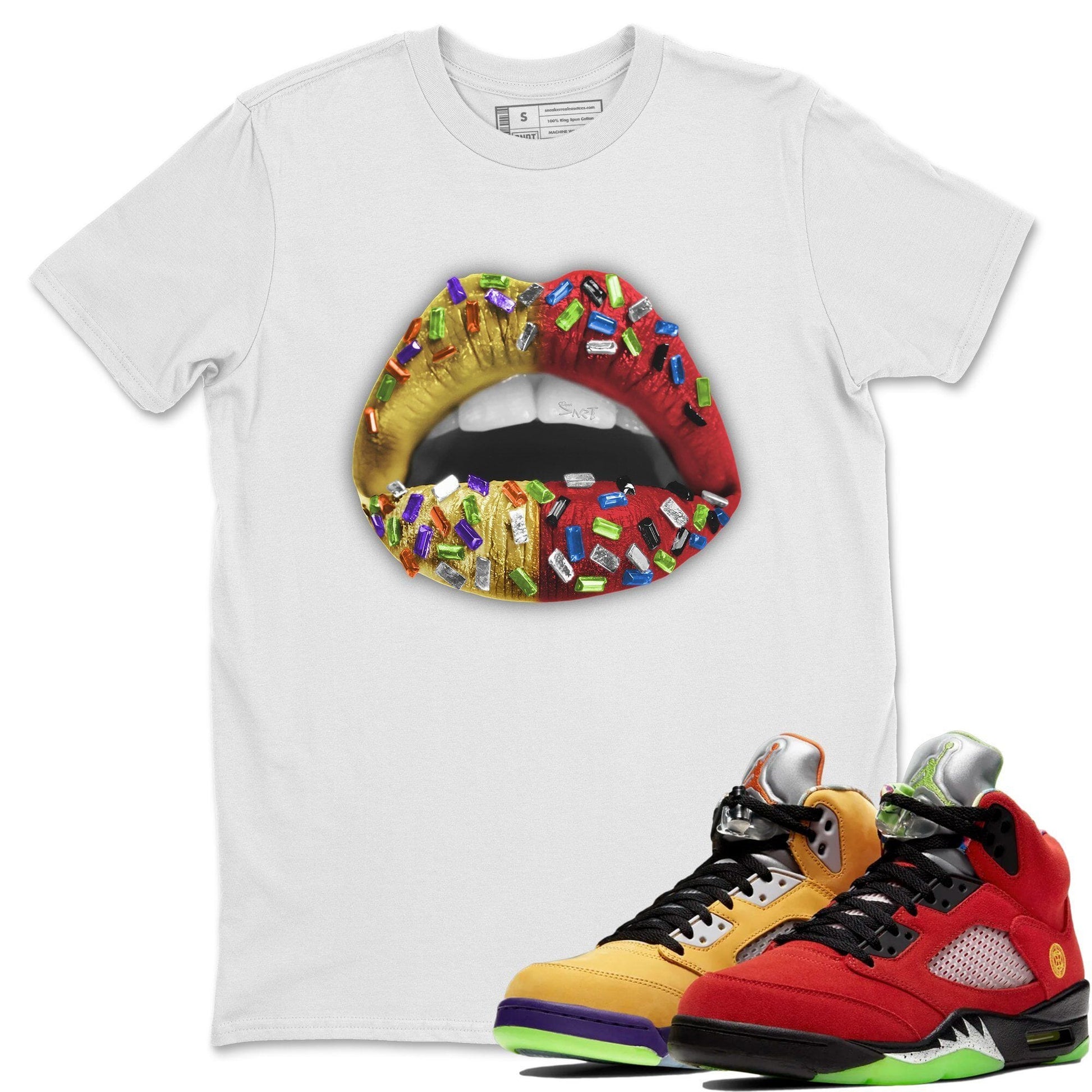 Jordan 5 What The Sneaker Match Tees Lips Jewel Sneaker Tees Jordan 5 What The Sneaker Release Tees Unisex Shirts