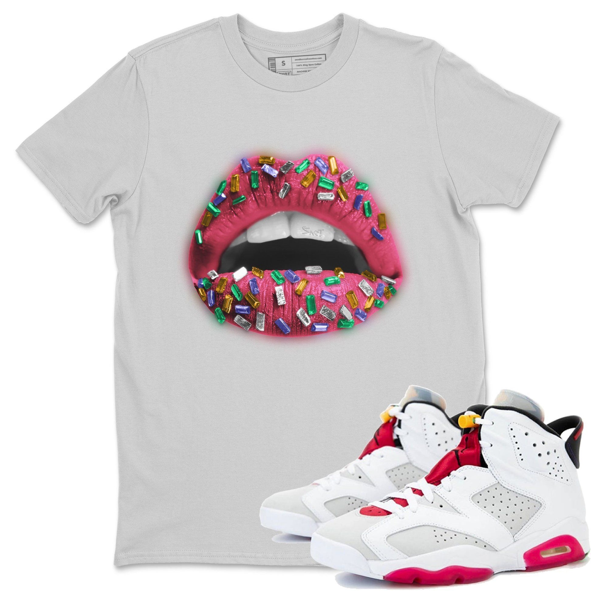 Jordan 6 Hare Sneaker Match Tees Lips Jewel Sneaker Tees Jordan 6 Hare Sneaker Release Tees Unisex Shirts