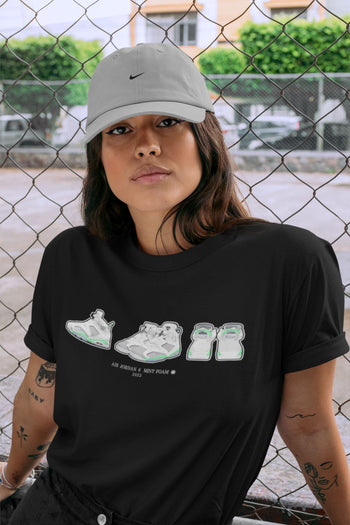 Jordan 6 Mint Foam Sneaker Match Tees Air Jordan 6 Prelude Sneaker Tees Jordan 6 Mint Foam Sneaker Release Tees Unisex Shirts