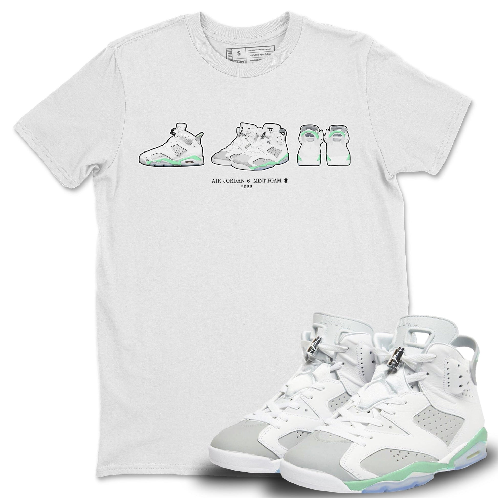 Jordan 6 Mint Foam Sneaker Match Tees Air Jordan 6 Prelude Sneaker Tees Jordan 6 Mint Foam Sneaker Release Tees Unisex Shirts