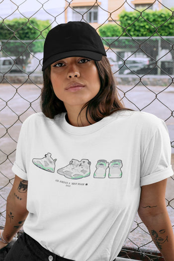 Jordan 6 Mint Foam Sneaker Match Tees Air Jordan 6 Prelude Sneaker Tees Jordan 6 Mint Foam Sneaker Release Tees Unisex Shirts