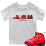 Jordan 9 Chile Red Sneaker Match Tees Air Jordan 9 Prelude Sneaker Tees Jordan 9 Chile Red Sneaker Release Tees Kids Shirts