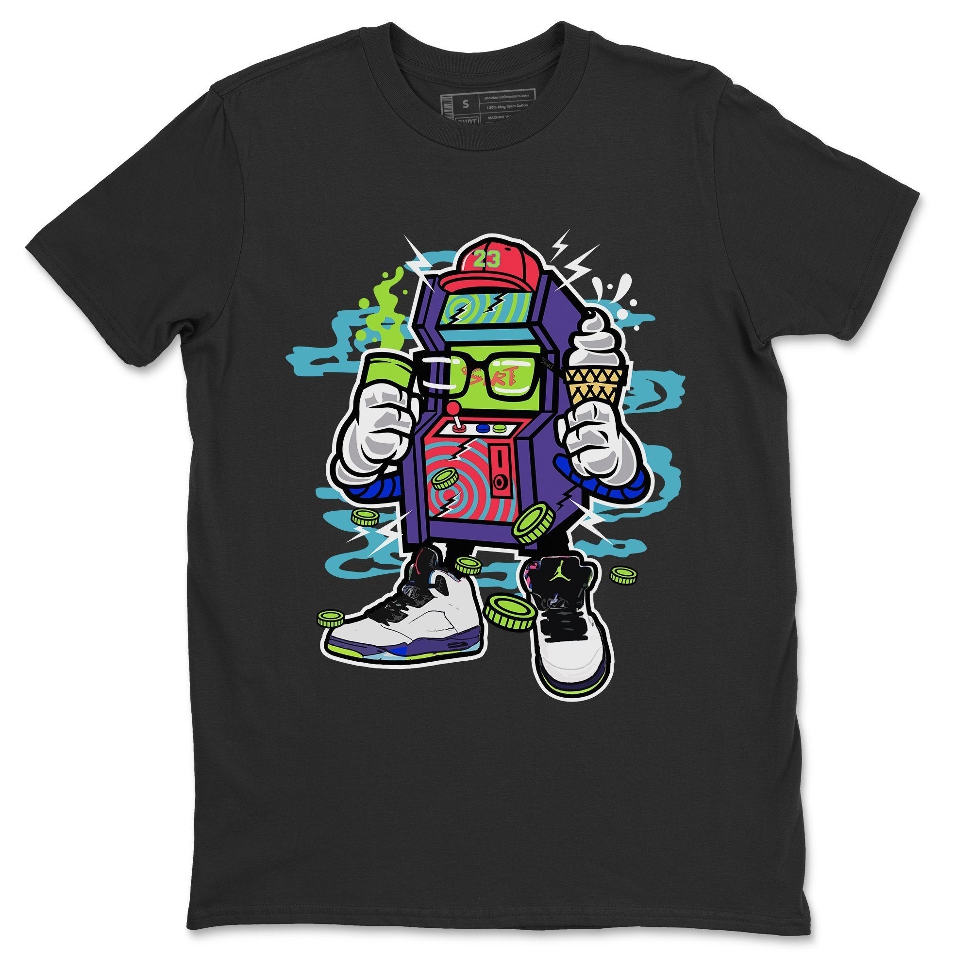 Jordan 5 Ghost Green Sneaker Match Tees Arcade Game Machine Sneaker Tees Jordan 5 Ghost Green Sneaker Release Tees Unisex Shirts