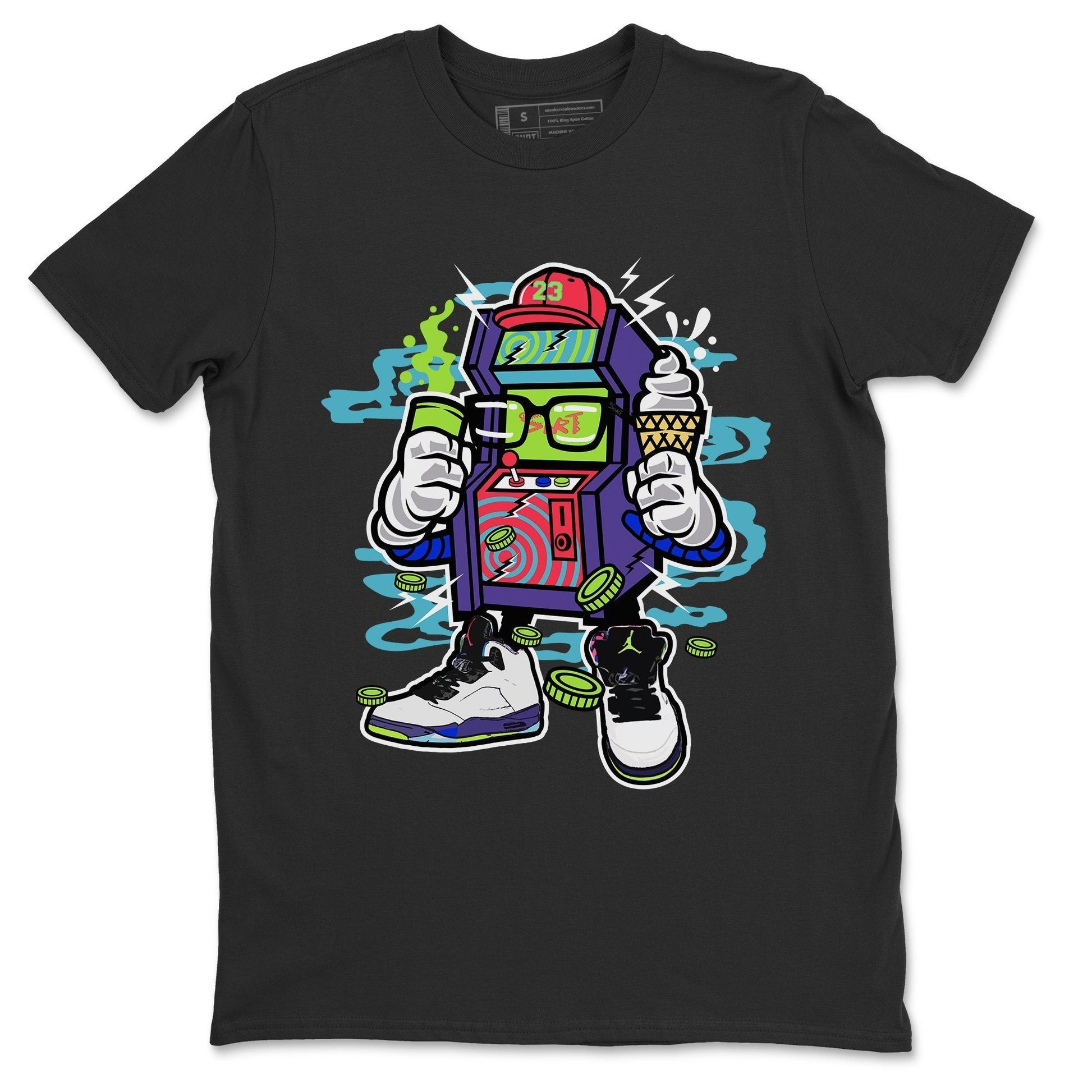 Jordan 5 Ghost Green Sneaker Match Tees Arcade Game Machine Sneaker Tees Jordan 5 Ghost Green Sneaker Release Tees Unisex Shirts