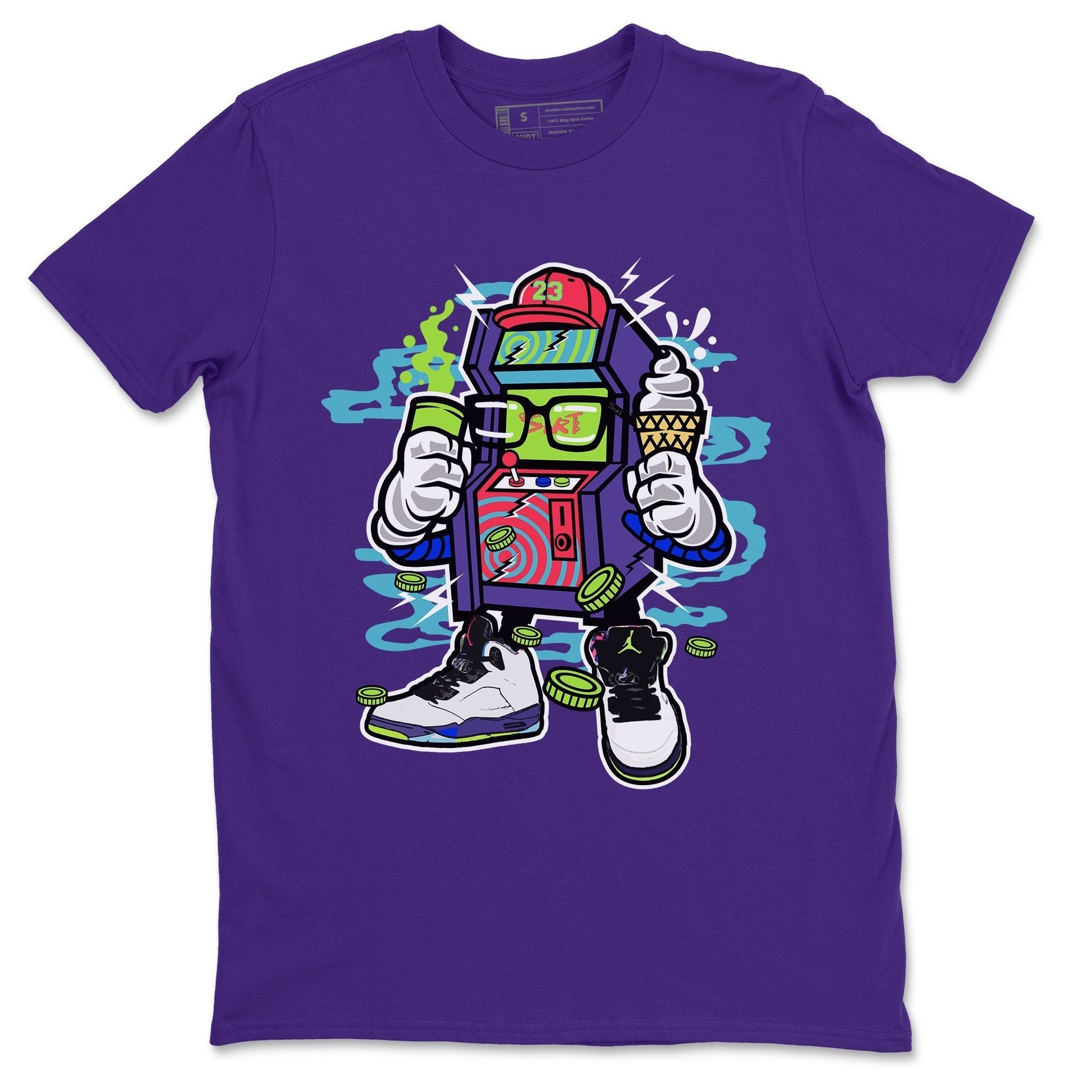 Jordan 5 Ghost Green Sneaker Match Tees Arcade Game Machine Sneaker Tees Jordan 5 Ghost Green Sneaker Release Tees Unisex Shirts
