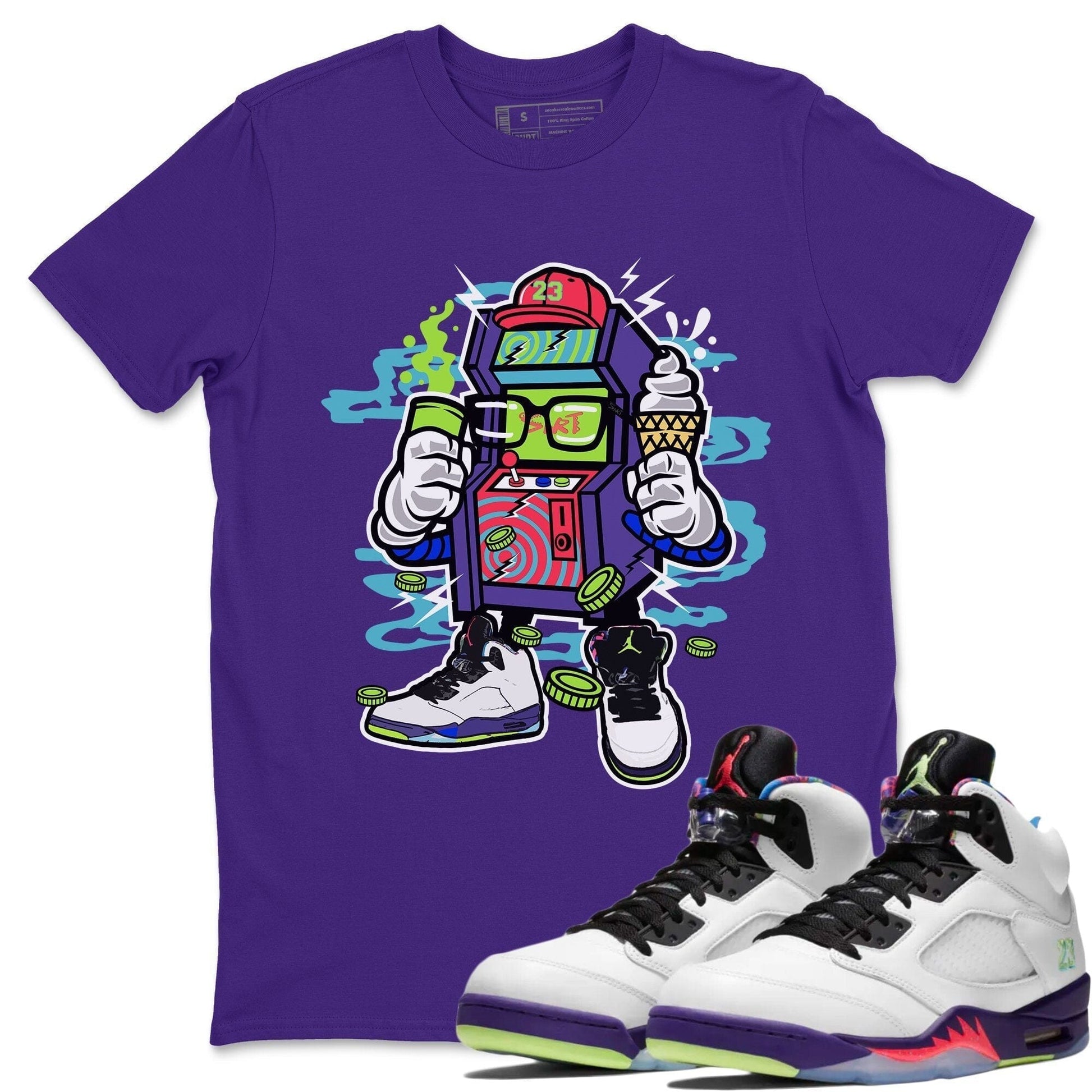 Jordan 5 Ghost Green Sneaker Match Tees Arcade Game Machine Sneaker Tees Jordan 5 Ghost Green Sneaker Release Tees Unisex Shirts