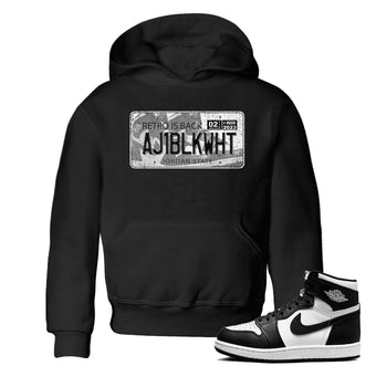 Air Jordan 1 Black White Sneaker Match Tees Jordan Plate Sneaker Tees Air Jordan 1 Black White Sneaker Release Tees Kids Shirts