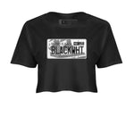 1s Black White shirt to match jordans Jordan Plate sneaker tees Air Jordan 1 Black White SNRT Sneaker Release Tees Black 2 crop length shirt