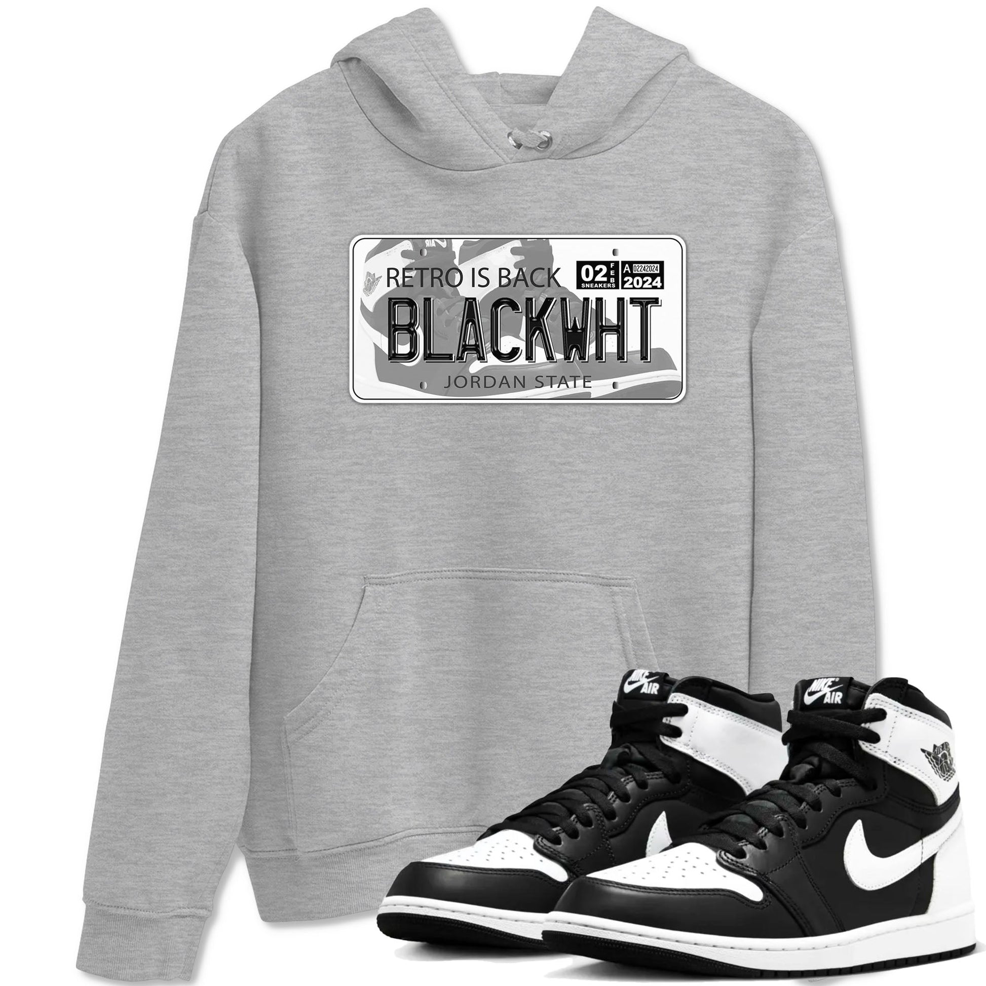 1s Black White shirt to match jordans Jordan Plate sneaker tees Air Jordan 1 Black White SNRT Sneaker Release Tees unisex cotton Heather Grey 1 crew neck shirt