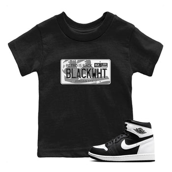 1s Black White shirt to match jordans Jordan Plate sneaker tees Air Jordan 1 Black White SNRT sneaker release tees baby toddler Black 1 cotton Shirt
