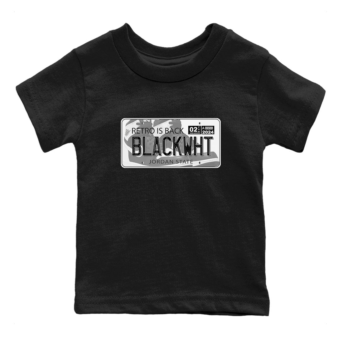 1s Black White shirt to match jordans Jordan Plate sneaker tees Air Jordan 1 Black White SNRT sneaker release tees baby toddler Black 2 cotton Shirt