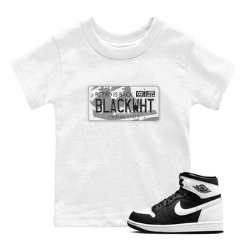 1s Black White shirt to match jordans Jordan Plate sneaker tees Air Jordan 1 Black White SNRT sneaker release tees baby toddler White 1 cotton Shirt