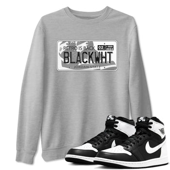 1s Black White shirt to match jordans Jordan Plate sneaker tees Air Jordan 1 Black White SNRT Sneaker Release Tees unisex cotton Heather Grey 1 crew neck shirt
