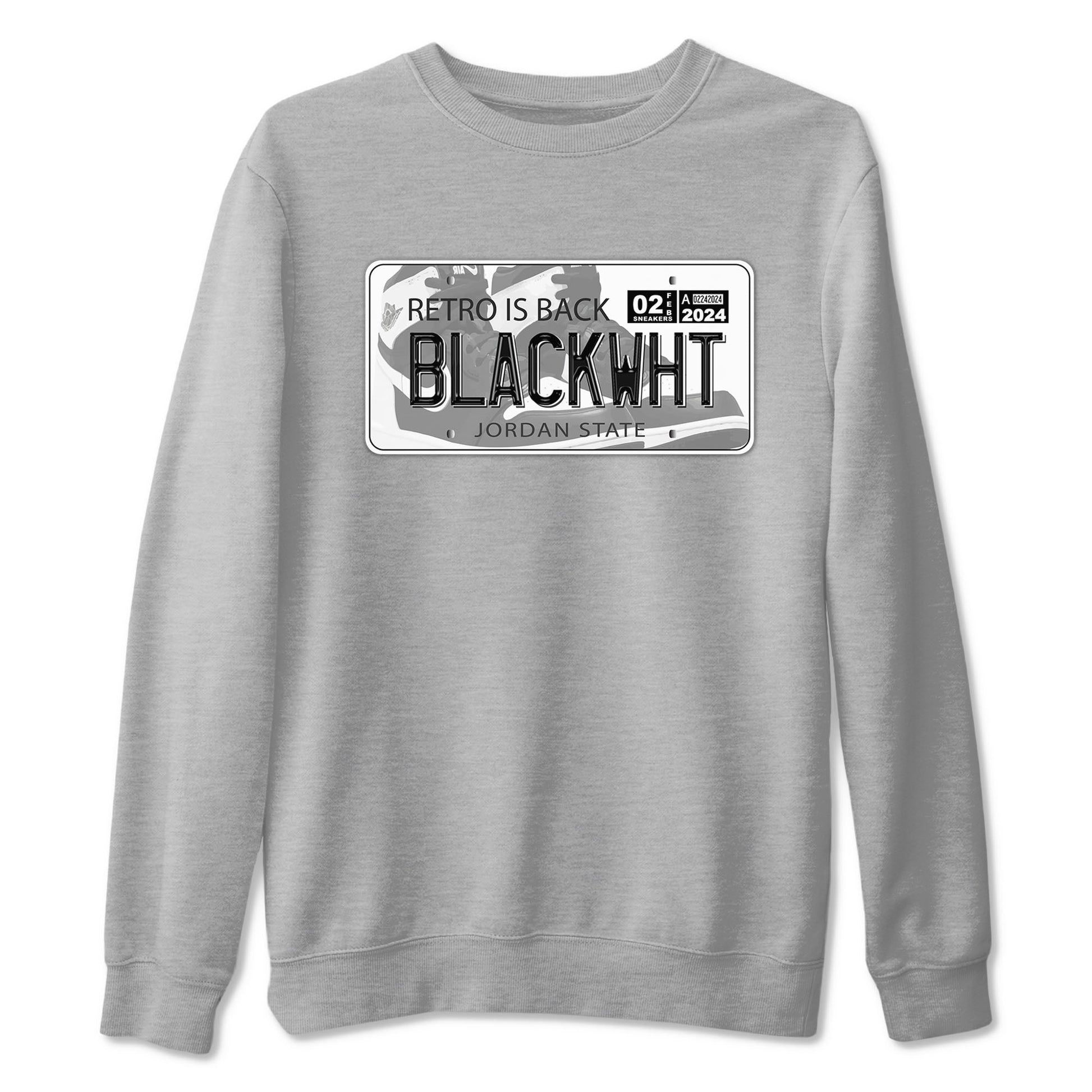 1s Black White shirt to match jordans Jordan Plate sneaker tees Air Jordan 1 Black White SNRT Sneaker Release Tees unisex cotton Heather Grey 2 crew neck shirt