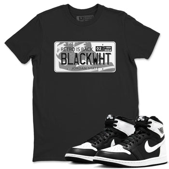 1s Black White shirt to match jordans Jordan Plate sneaker tees Air Jordan 1 Black White SNRT Sneaker Release Tees unisex cotton Black 1 crew neck shirt
