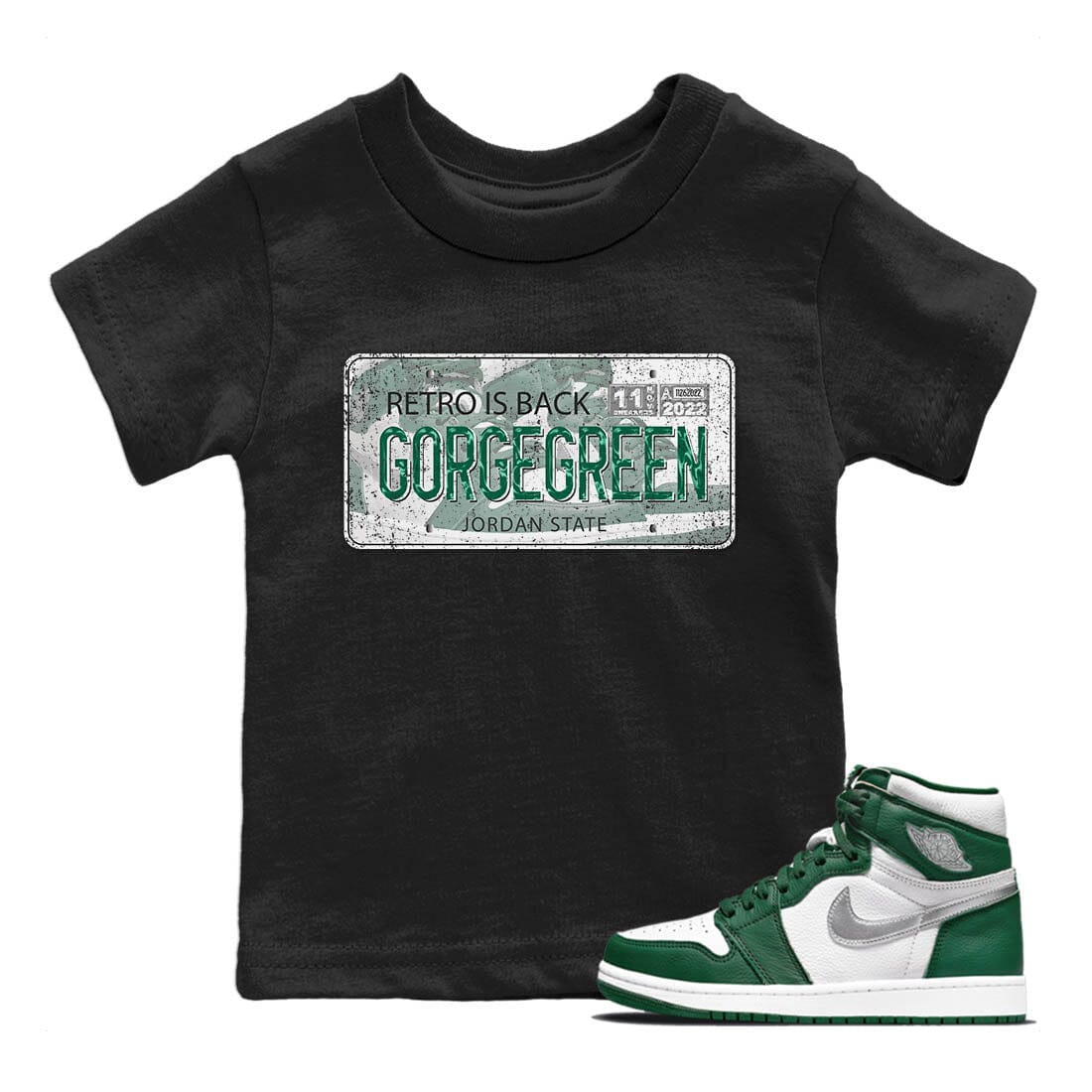 Jordan 1 Gorge Green Sneaker Match Tees Jordan Plate Sneaker Tees Jordan 1 Gorge Green Sneaker Release Tees Kids Shirts
