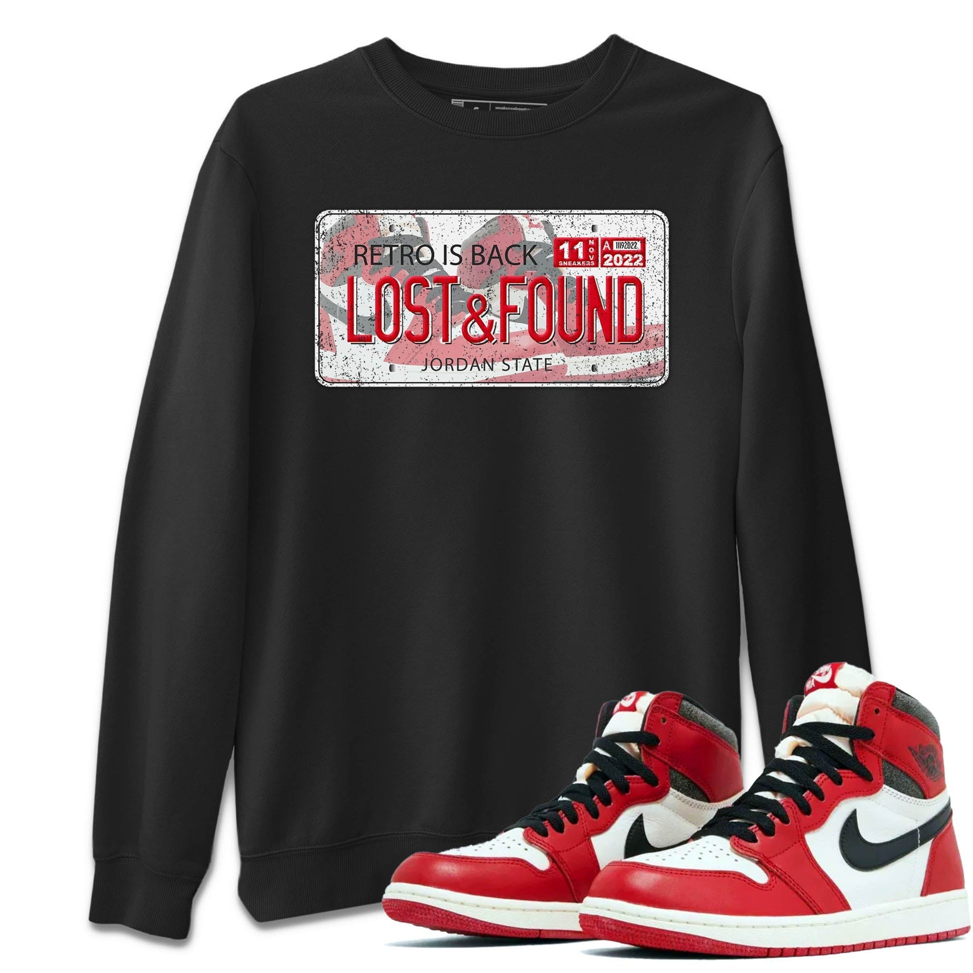 Jordan 1 lost & found Sneaker Match Tees Jordan Plate Sneaker Tees Jordan 1 lost & found Sneaker Release Tees Unisex Shirts