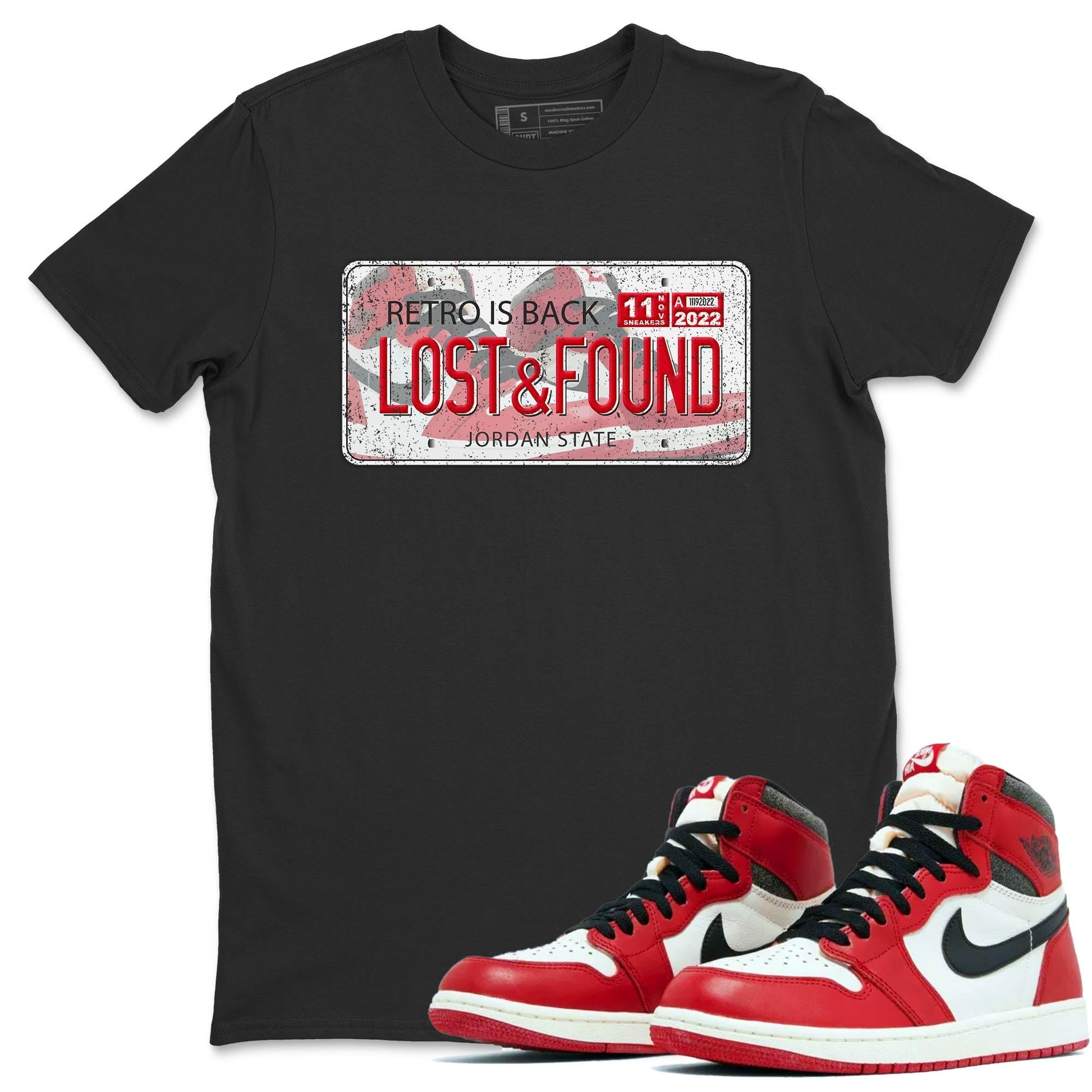 Jordan 1 lost & found Sneaker Match Tees Jordan Plate Sneaker Tees Jordan 1 lost & found Sneaker Release Tees Unisex Shirts