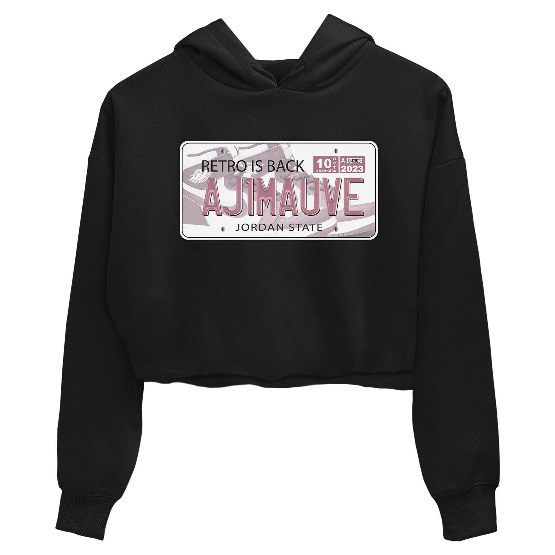 Air Jordan 1 Mauve shirt to match jordans Jordan Plate sneaker tees AJ1 Mauve SNRT Sneaker Tees Sneaker Matching Clothing Brand Black 2 Crop T-Shirt