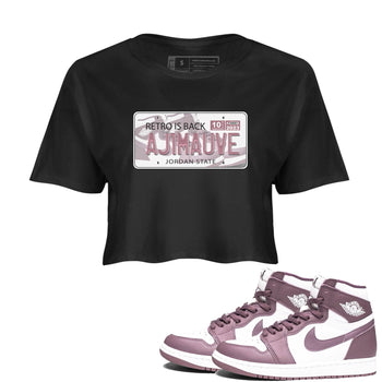 Air Jordan 1 Mauve shirt to match jordans Jordan Plate sneaker tees AJ1 Mauve SNRT Sneaker Tees Sneaker Matching Clothing Brand Black 1 Crop T-Shirt