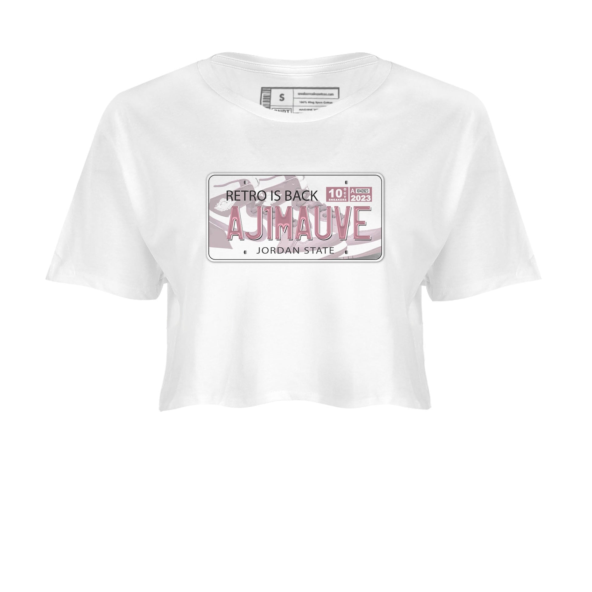 Air Jordan 1 Mauve shirt to match jordans Jordan Plate sneaker tees AJ1 Mauve SNRT Sneaker Tees Sneaker Matching Clothing Brand White 2 Crop T-Shirt