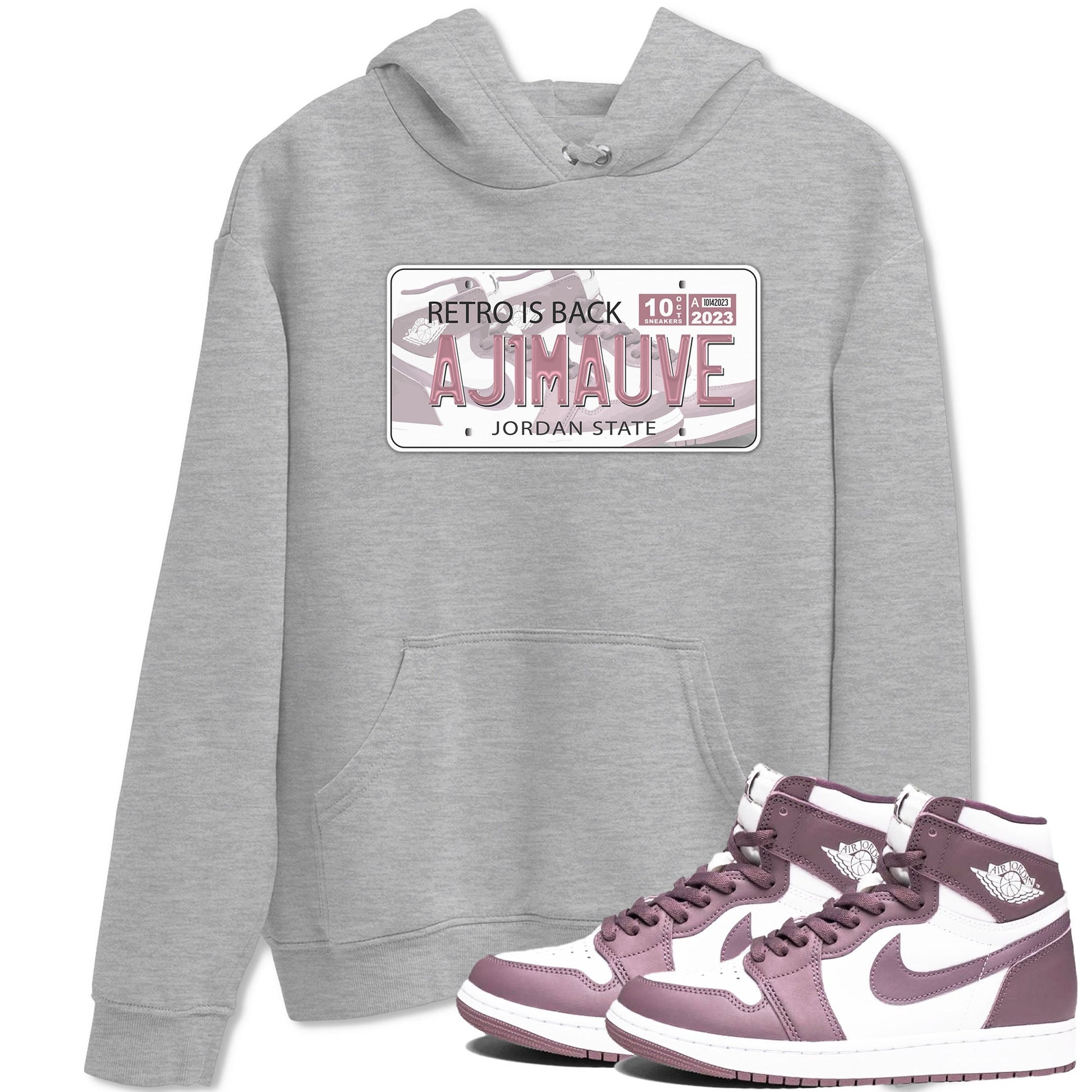 Air Jordan 1 Mauve shirt to match jordans Jordan Plate sneaker tees AJ1 Mauve SNRT Sneaker Tees Sneaker Matching Clothing Brand Unisex Sneaker Tee Heather Grey 1 T-Shirt