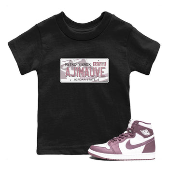 Air Jordan 1 Mauve shirt to match jordans Jordan Plate sneaker tees AJ1 Mauve SNRT Sneaker Tees Sneaker Matching Clothing Brand Baby Toddler Black 1 T-Shirt