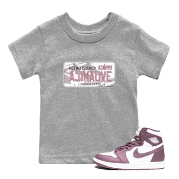 Air Jordan 1 Mauve shirt to match jordans Jordan Plate sneaker tees AJ1 Mauve SNRT Sneaker Tees Sneaker Matching Clothing Brand Baby Toddler Heather Grey 1 T-Shirt
