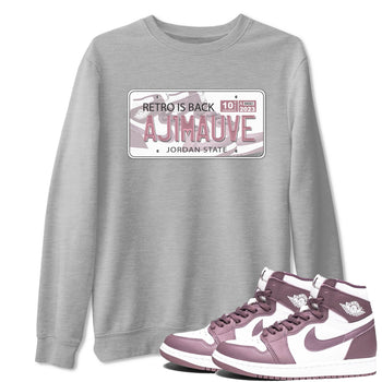 Air Jordan 1 Mauve shirt to match jordans Jordan Plate sneaker tees AJ1 Mauve SNRT Sneaker Tees Sneaker Matching Clothing Brand Unisex Sneaker Tee Heather Grey 1 T-Shirt
