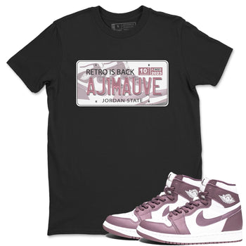 Air Jordan 1 Mauve shirt to match jordans Jordan Plate sneaker tees AJ1 Mauve SNRT Sneaker Tees Sneaker Matching Clothing Brand Unisex Sneaker Tee Black 1 T-Shirt