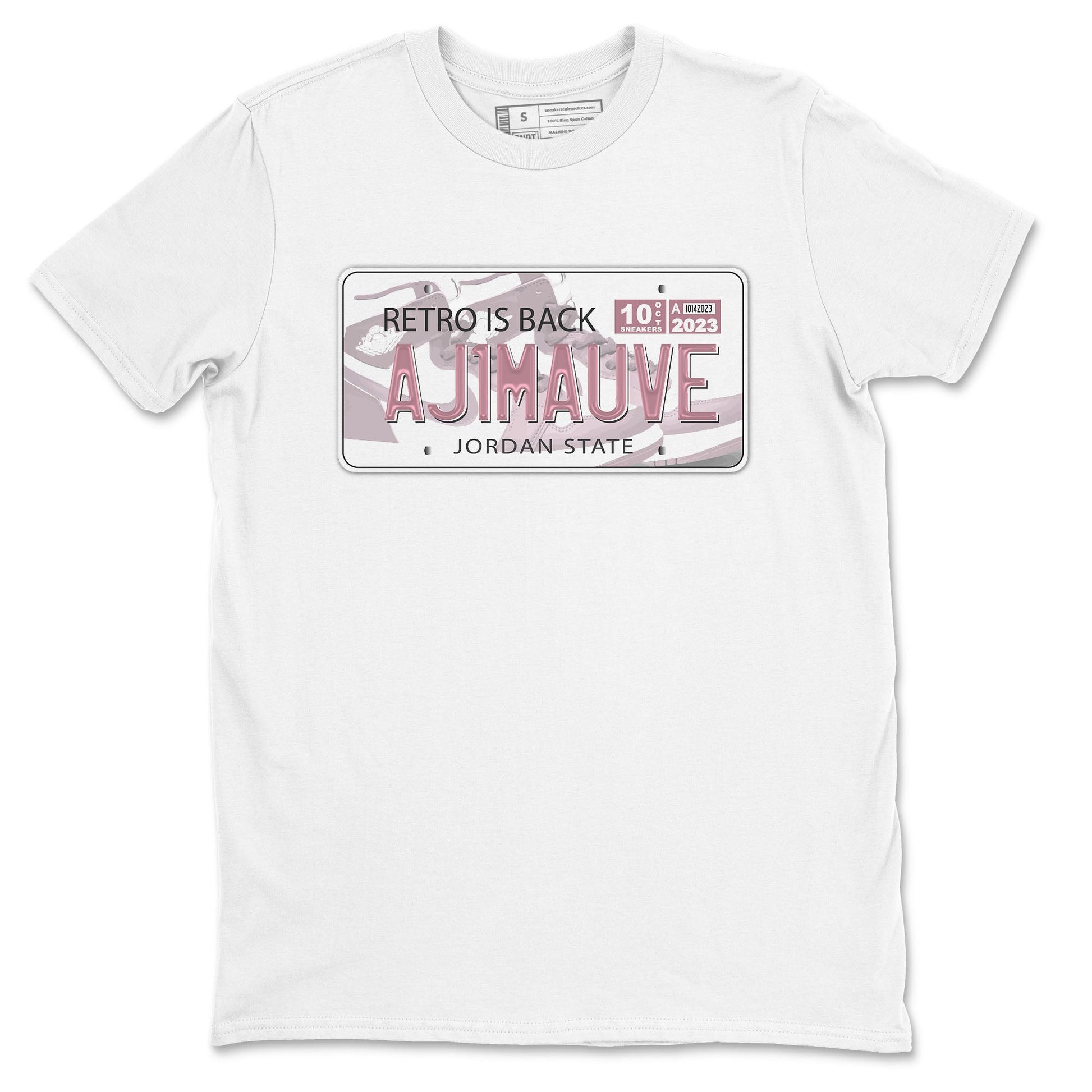 Air Jordan 1 Mauve shirt to match jordans Jordan Plate sneaker tees AJ1 Mauve SNRT Sneaker Tees Sneaker Matching Clothing Brand Unisex Sneaker Tee White 2 T-Shirt