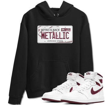 AJ1 Metalic Burgundy shirt to match jordans Jordan Plate sneaker tees Air Jordan 1 Metalic Burgundy SNRT Sneaker Release Tees unisex cotton Black 1 crew neck shirt