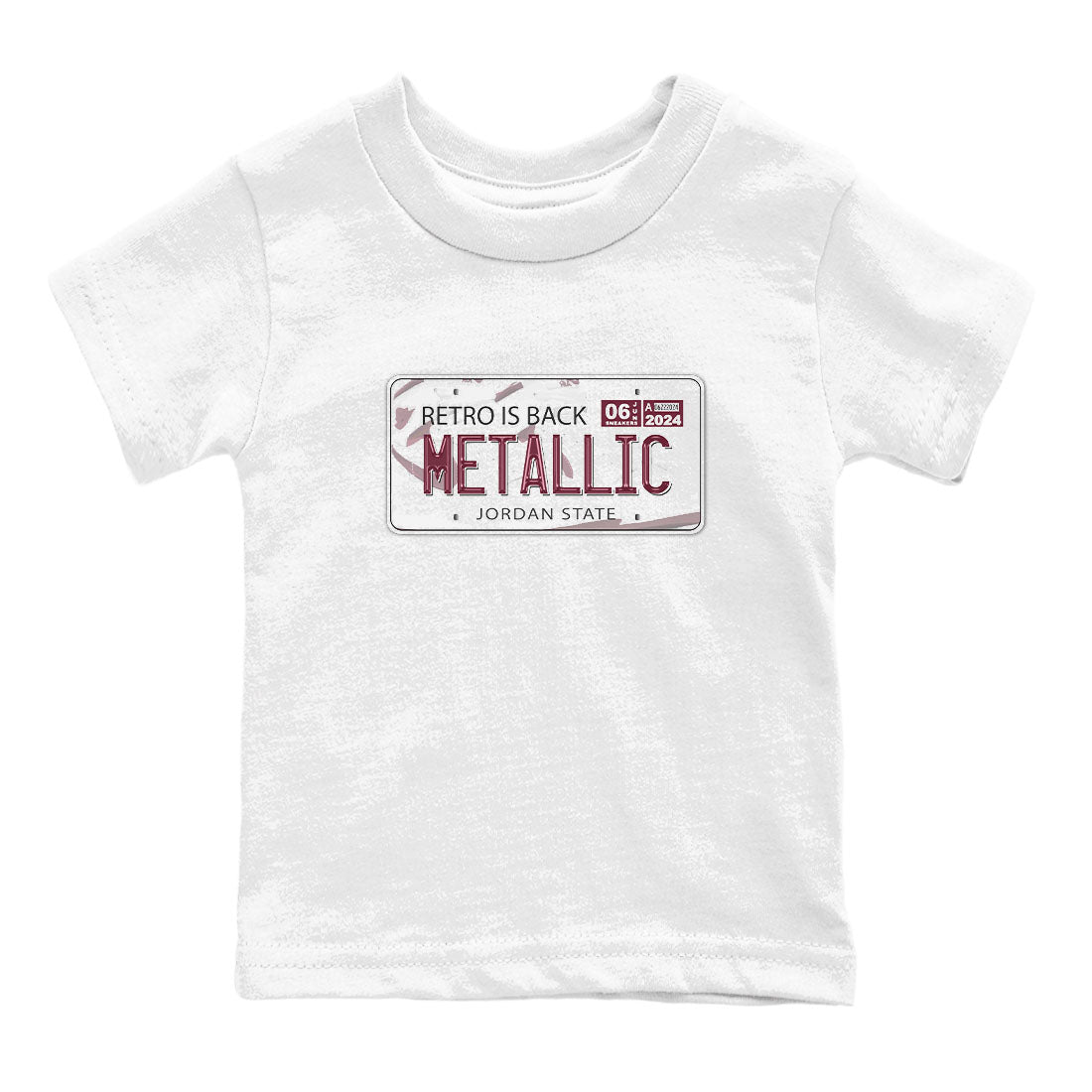 AJ1 Metalic Burgundy shirt to match jordans Jordan Plate sneaker tees Air Jordan 1 Metalic Burgundy SNRT sneaker release tees baby toddler White 2 cotton Shirt