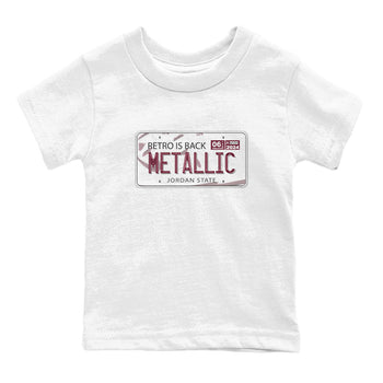 AJ1 Metalic Burgundy shirt to match jordans Jordan Plate sneaker tees Air Jordan 1 Metalic Burgundy SNRT sneaker release tees baby toddler White 2 cotton Shirt