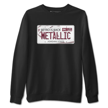 AJ1 Metalic Burgundy shirt to match jordans Jordan Plate sneaker tees Air Jordan 1 Metalic Burgundy SNRT Sneaker Release Tees unisex cotton Black 2 crew neck shirt